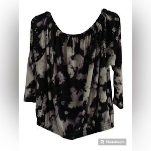 Michael Kors Purple and White Blouse Size Small